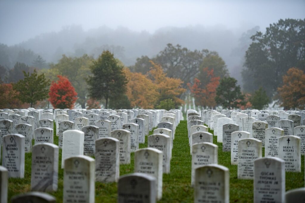 Fog through the cemetery