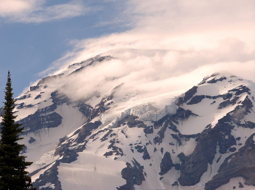 Glacier ice cliff